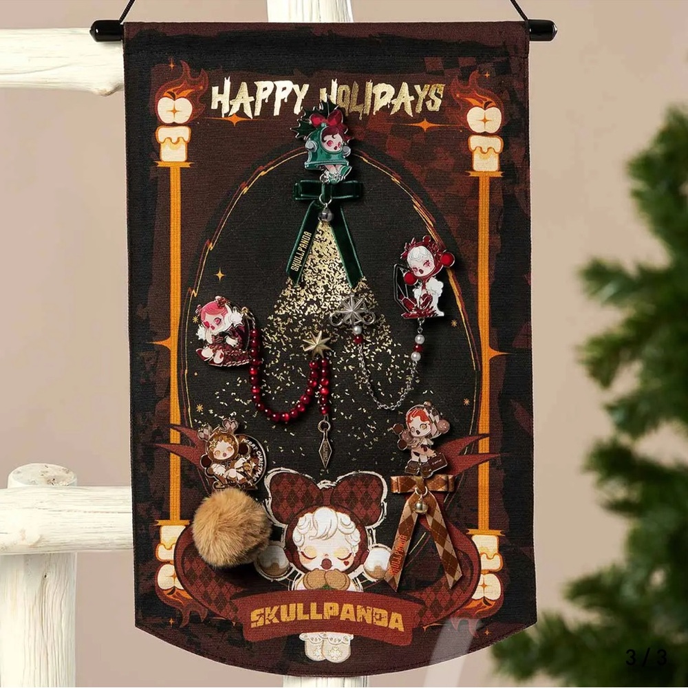 Skullpanda holiday badge flag POP MART